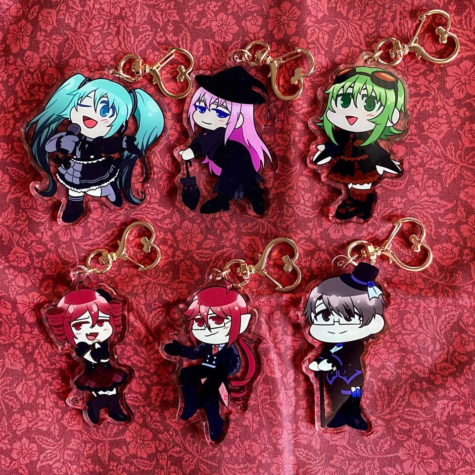 05-2022 Vocaloid Gothic Acrylic Charms (and UTAU)