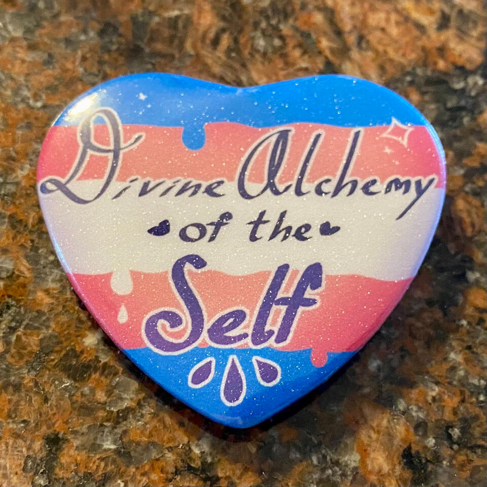 02-2023 Trans Pride Divine Alchemist Heart Buttons
