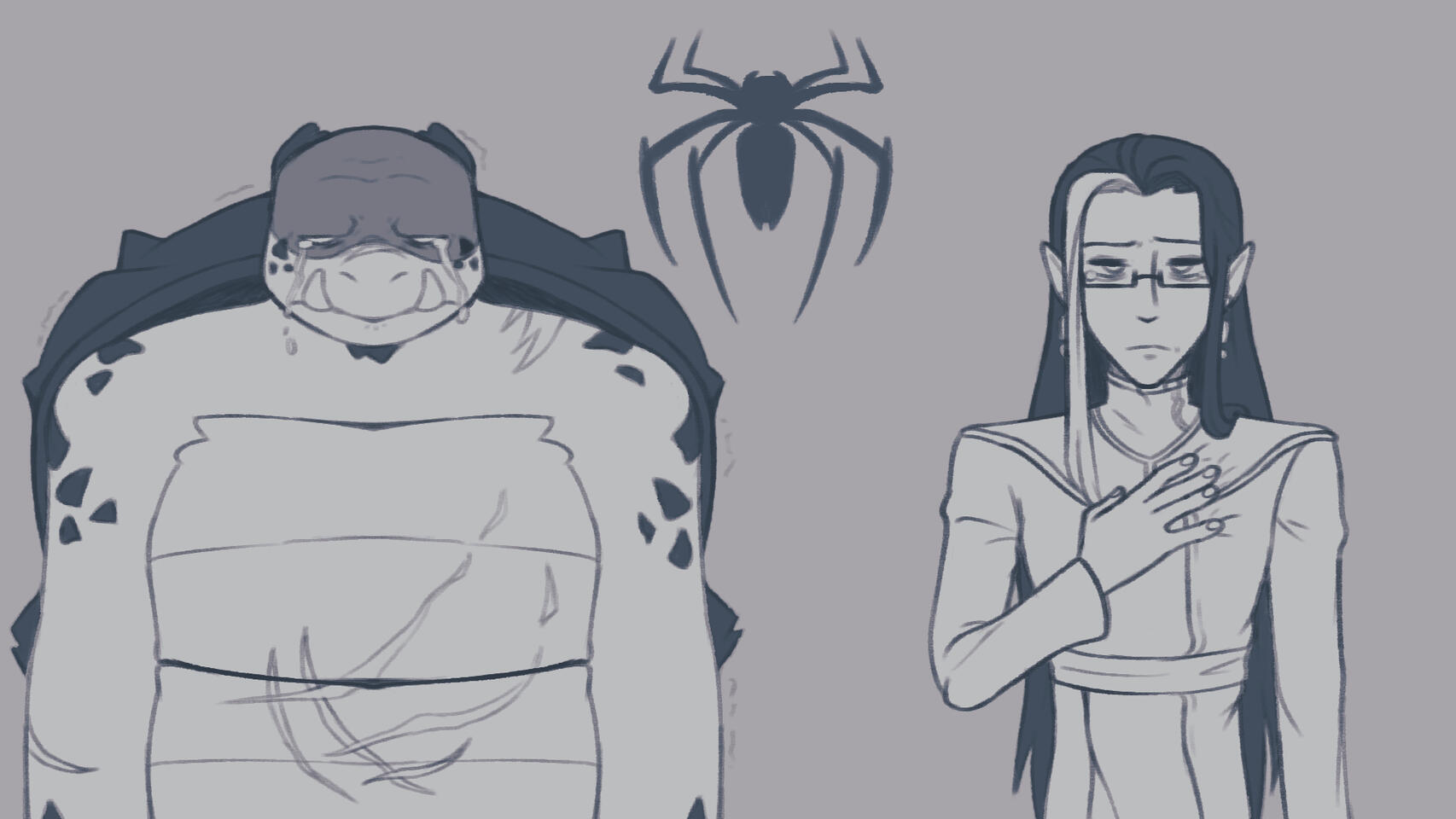 09-2023 Gamera and Velaris, my friend and I's DND characters respectively.