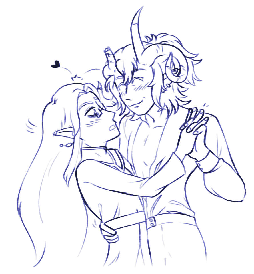 10-2023 My DND character, Velaris Darcenell, with an NPC, Luzvir Neunn.