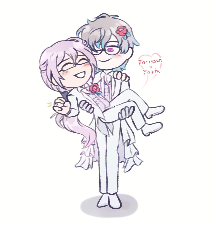 08-2023 My Latale character, Varyann, carrying the NPC Yawhi.