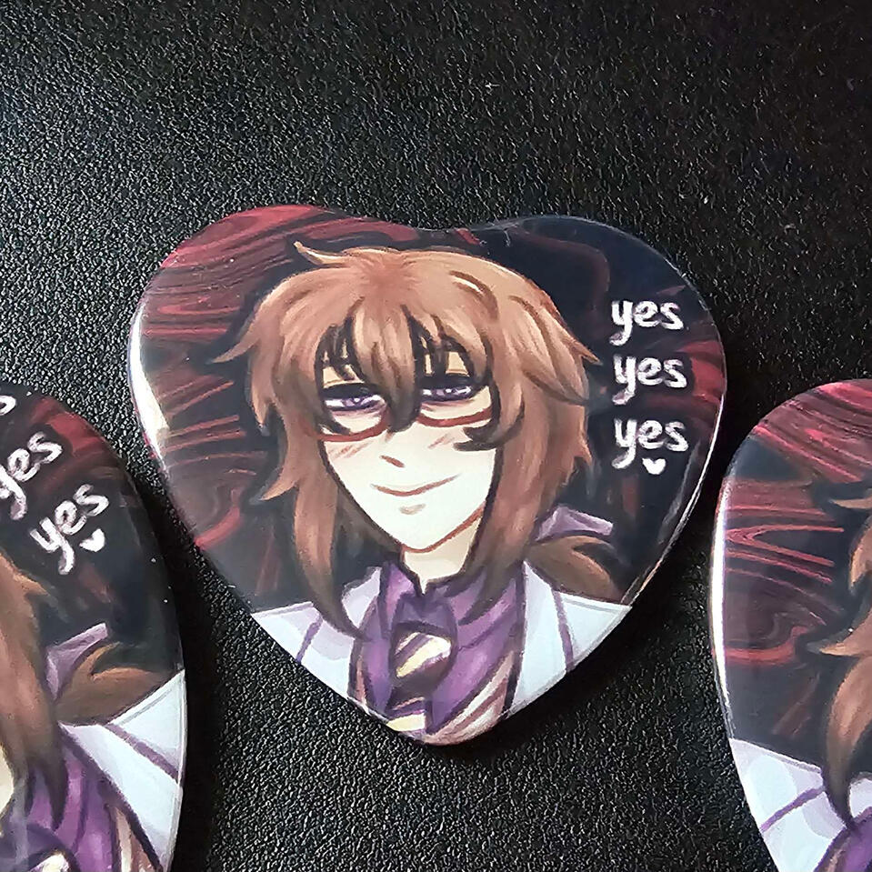 01-2024 Iwamine Shuu (Hatoful Boyfriend) Heart Button